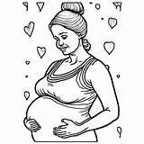 Pregnant Woman Coloring Page · Creative Fabrica sketch template
