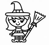Cute Witch On Halloween Coloring Page  Free Printable Pages sketch template