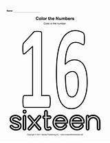 Number 16 Coloring Worksheet sketch template