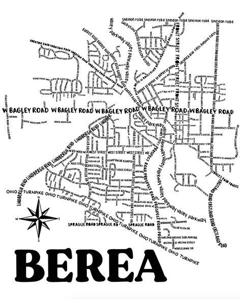 Berea Ohio Map Print – Whereabouts Shop