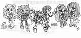 Monster High Chibi Coloring Pages sketch template