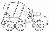 Detailed Cement truck mixer coloring Book sketch template