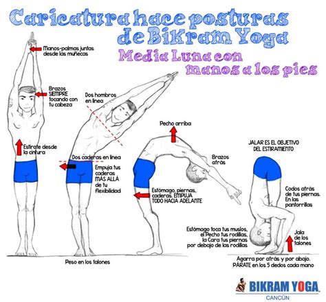 Postura de media luna con manos a los pies | Posturas de bikram yoga ...