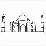Easy Taj Mahal Coloring Pages sketch template