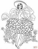 Lady From Stylish 50s coloring page  Free Printable Coloring Pages sketch template