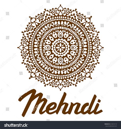 Vektor Stok Henna Mehndi Logo Design Mehndi Lettering (Tanpa Royalti) 613412114 | Shutterstock