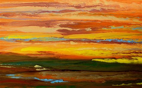 Daily Painters Of Colorado: Contemporary Abstract Landscape,Sunset Art Painting "Blazing Sky ...