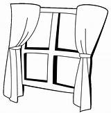 Window Curtains Coloring Page Get Pages Sketch sketch template