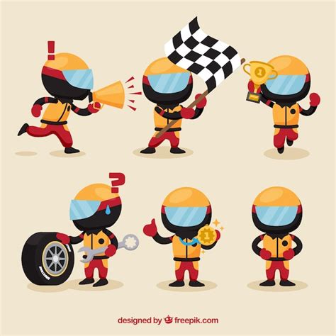 F1 racing characters Vector | Free Download