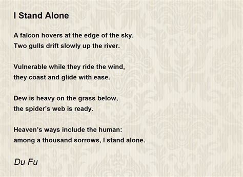 I Stand Alone Poem by Du Fu - Poem Hunter