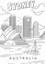 Sidney And Its Famous opera  Architecture Cities Houses Coloring sketch template