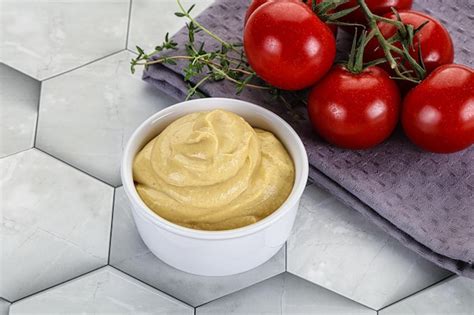 Premium Photo | Dijon mustard sauce in the bowl