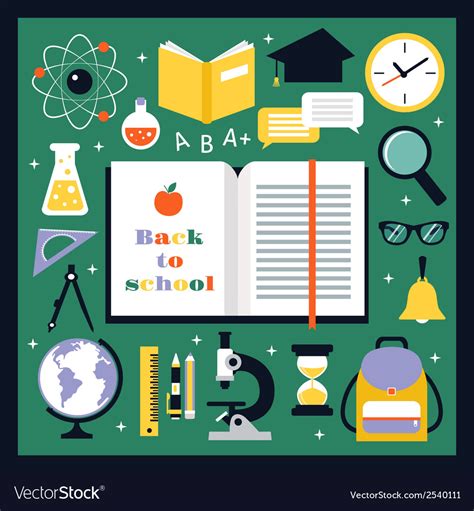 Back to school icons set Royalty Free Vector Image