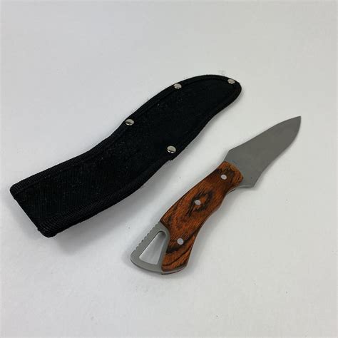 Frost Cutlery Fixed Blade Knife / Belt Sheath 4 1/4'' Blade Wood Handle | eBay