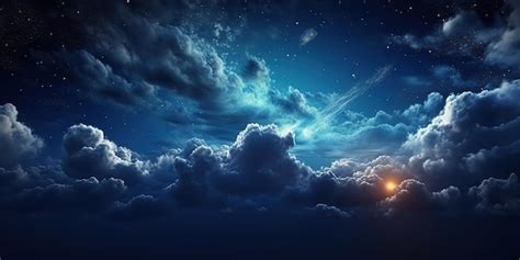 Premium AI Image | night sky with clouds background