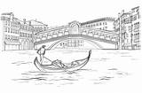 Gondolas In Venice Italy Coloring Page Sketch sketch template