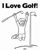 Happy Boy Playing Golf sketch template