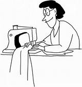 Mujer Cociendo Ropa Dibujo De Maquina Coser Para Pintar Y Colorear  sketch template