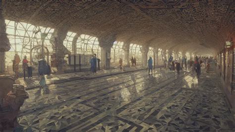 a beautiful painting of an ornate subway platform | Stable Diffusion | OpenArt