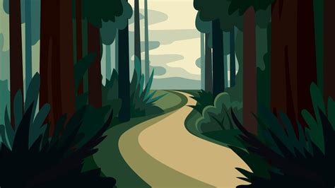 Road in dense forest 2067922 Vector Art at Vecteezy