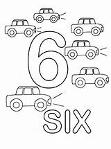 Learn Number 6 With Six Cars coloring Page – Artofit sketch template