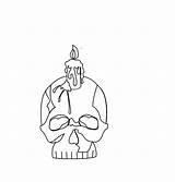Totenkopf Mit Kerze Zum Ausmalen  Kostenlos Malvorlagen Und sketch template