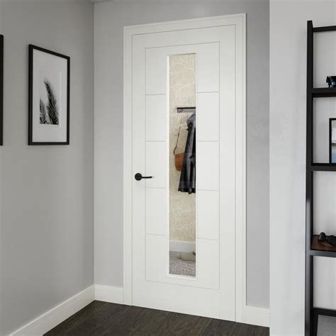 Howdens Linear White Smooth Moulded Clear Glazed Door in 2021 | Glazed ...