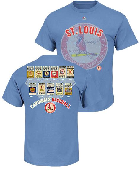 Majestic St. Louis Cardinals Lt. Blue Cooperstown League Domination T Shirt | Cardinals ...