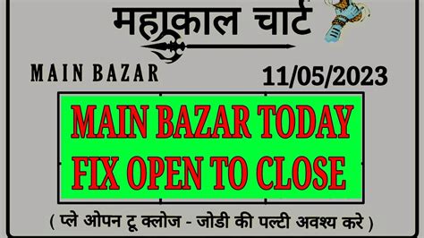 Main bazar today 11/05/2023 | main bazar chart | main bazar panel chart | main bazar jodi chart ...