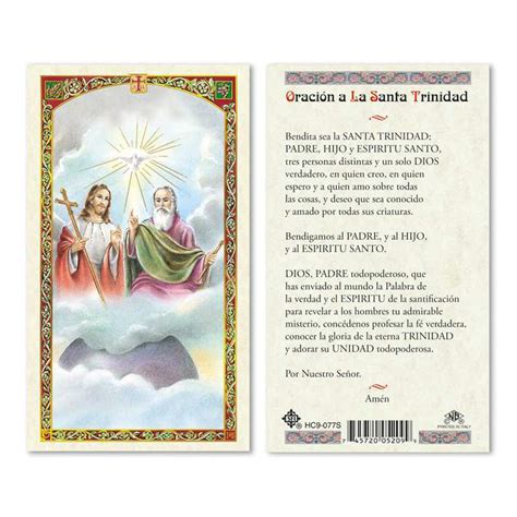 Buy Oracion a la Santisima Trinidad Tarjetas Laminas Laminated Prayer ...