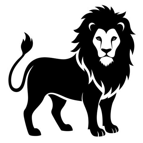 Majestic Lion Black amp White Logo Icon Illustration | Premium AI ...