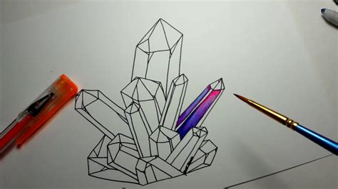 Coloring Crystals with Gel Pens - YouTube