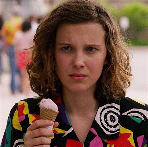 Stranger Things Eleven with Ice Cream, Millie Bobby Brown, Season 3 ...