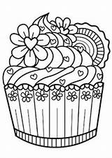 Free & Easy To Print Cupcake Coloring Pages  coloring sketch template
