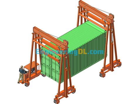 Container Gantry Crane SolidWorks - Mechanical Engineering Design Library