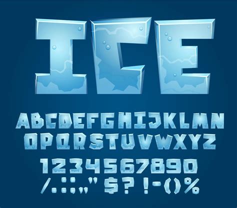 Ice crystal font, typeface, winter type alphabet 13467379 Vector Art at Vecteezy