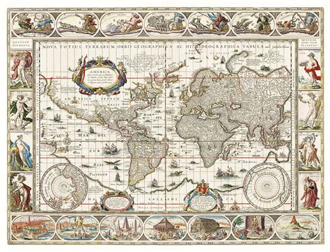 Vintage world map | Free public domain illustration - 2045533