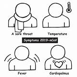 Vector Illustration Simple Hand drawing Symptoms Of Coronovirus Signs  sketch template
