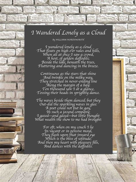 I Wandered Lonely as a Cloud by William Wordsworth Poem Lyric | Etsy