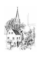 Ave Maria Monastery Deggingen Drawing By Margret Hofheinz Döring  sketch template