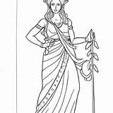 Athena Greek Goddess Coloring Page · Creative Fabrica sketch template