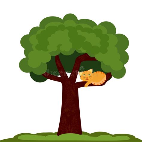 A Cat On A Tree Stock Vector - Image: 43620602