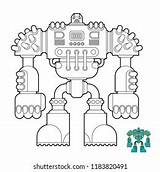 Robot Coloring Book Cyborg Warrior Future Stock Vector Royalty Free  sketch template