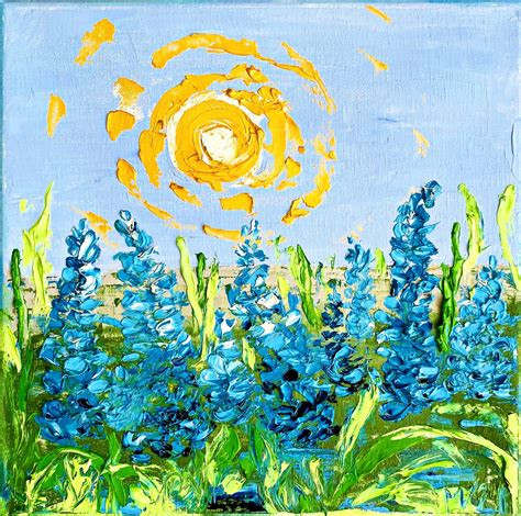 Bluebonnet Painting Texas Original Art Canvas Art Impasto Oil Wall Art ...