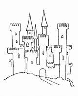 Castle Coloring Medieval Pages Drawing Castles Easy Draw Times Step  sketch template
