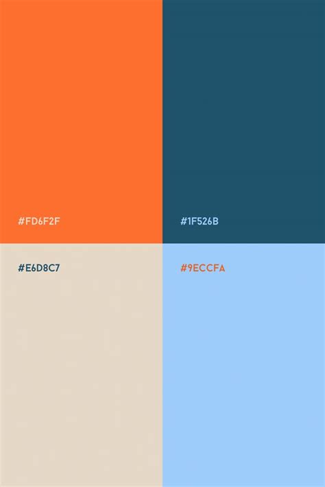 Orange, dark turquoise, beige and baby blue color palette Orange Contrast Color, Orange Color ...