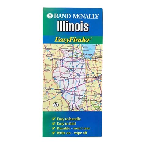 1999 RAND MCNALLY Easyfinder Laminated Road Map of Illinois Write On Wipe Off $8.00 - PicClick