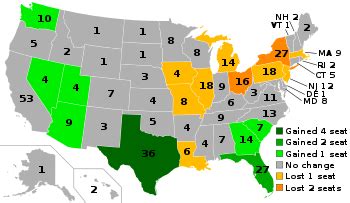 House Of Representatives By State Map - Blank Map