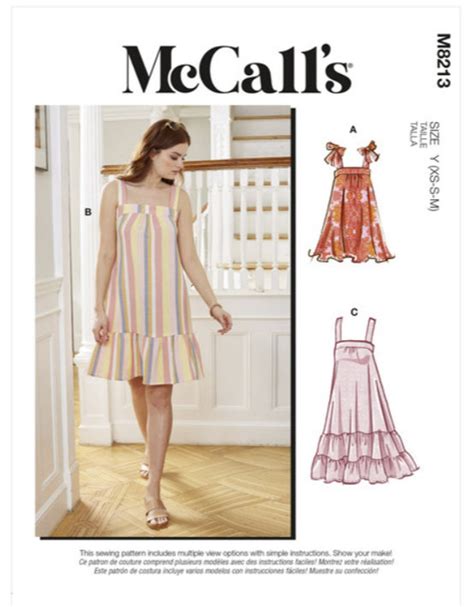 Sewing Pattern for Womens Dresses, Mccalls Pattern M8213, Summer Design ...