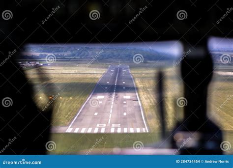 Landing Aircraft Flightdeck View Stock Photo - Image of aviation ...